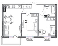 План 2-комнатной квартиры