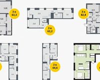 Планировки 2-комнатных квартир